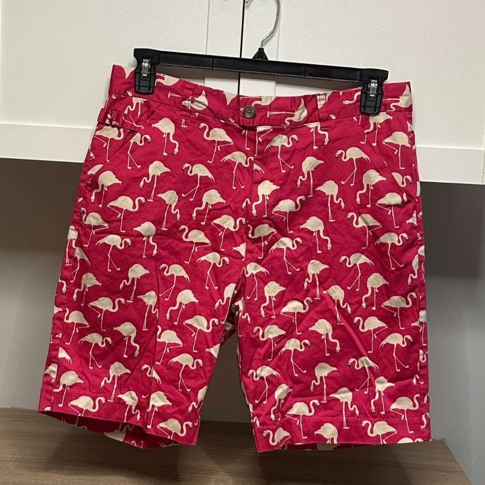 Royal & Awesome Men's Size 34 Pink Flamingo Golf Chino Shorts Novelty Preppy